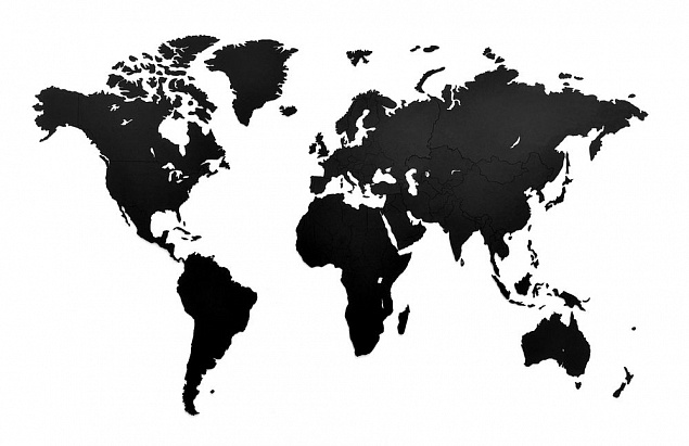 Деревянная карта мира World Map Wall Decoration Small, черная с логотипом в Астрахани заказать по выгодной цене в кибермаркете AvroraStore