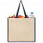 Холщовая сумка для покупок Bagari с синей отделкой с логотипом в Астрахани заказать по выгодной цене в кибермаркете AvroraStore