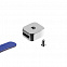 Элемент брелка-конструктора «Хлястик с кольцом и зажимом», синий с логотипом в Астрахани заказать по выгодной цене в кибермаркете AvroraStore