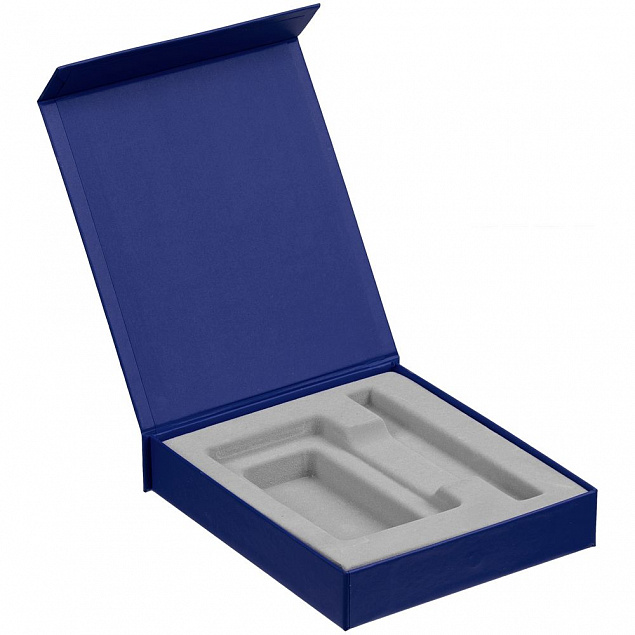 Коробка Latern для аккумулятора 5000 мАч и ручки, синяя с логотипом в Астрахани заказать по выгодной цене в кибермаркете AvroraStore