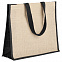 Холщовая сумка для покупок Bagari с черной отделкой с логотипом в Астрахани заказать по выгодной цене в кибермаркете AvroraStore