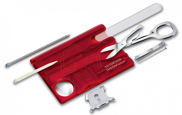 Набор инструментов SwissCard Nailcare, красный с логотипом в Астрахани заказать по выгодной цене в кибермаркете AvroraStore