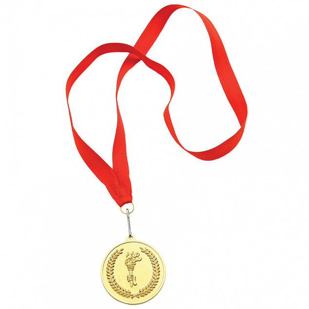 Медаль наградная на ленте  "Золото"; 48 см., D=5см.; текстиль, латунь; лазерная гравировка, шелкограф с логотипом в Астрахани заказать по выгодной цене в кибермаркете AvroraStore
