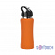 Бутылка спортивная "Индиана"с покрытием soft touch, оранжевая с логотипом в Астрахани заказать по выгодной цене в кибермаркете AvroraStore