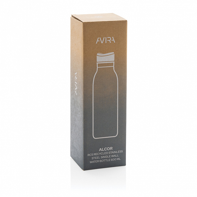 Бутылка для воды Avira Alcor из переработанной стали RCS, 600 мл с логотипом в Астрахани заказать по выгодной цене в кибермаркете AvroraStore