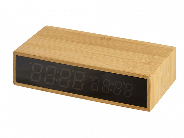Часы настольные с беспроводной зарядкой «Index», 10 Вт с логотипом в Астрахани заказать по выгодной цене в кибермаркете AvroraStore
