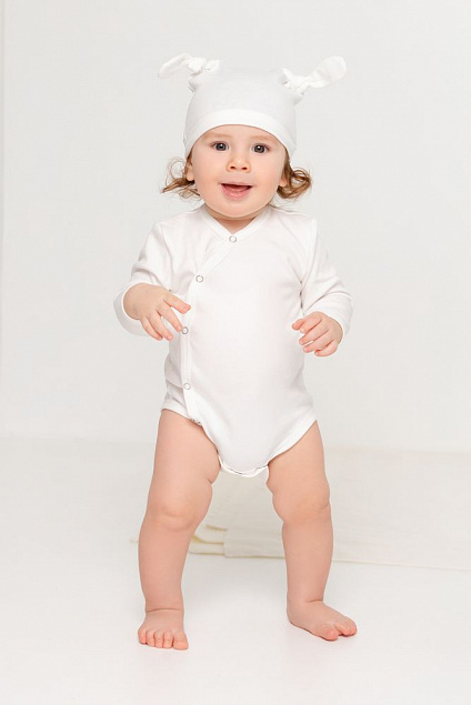 Боди детское Baby Prime, молочно-белое с логотипом в Астрахани заказать по выгодной цене в кибермаркете AvroraStore