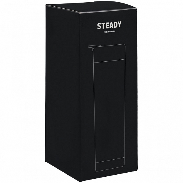 Термостакан Steady, черный с логотипом в Астрахани заказать по выгодной цене в кибермаркете AvroraStore