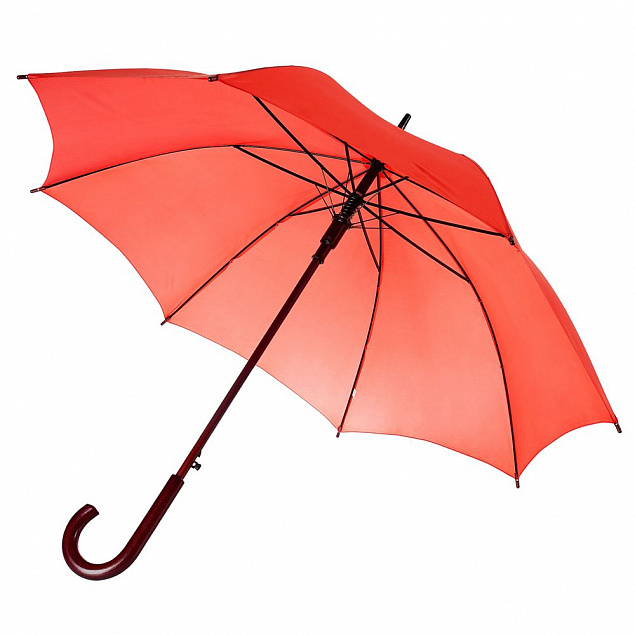 Зонт-трость Standard, красный с логотипом в Астрахани заказать по выгодной цене в кибермаркете AvroraStore