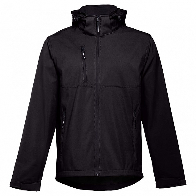 Куртка софтшелл мужская Zagreb, черная с логотипом в Астрахани заказать по выгодной цене в кибермаркете AvroraStore