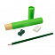 Письменный набор Tubey, карандаш, точилка и ластик, зеленый с логотипом в Астрахани заказать по выгодной цене в кибермаркете AvroraStore