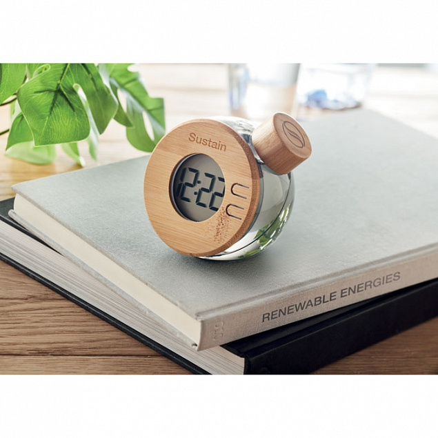 Бамбуковые ЖК-часы с водяным пи с логотипом в Астрахани заказать по выгодной цене в кибермаркете AvroraStore