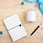 Набор подарочный FINELINE: кружка, блокнот, ручка, коробка, стружка, белый с черным с логотипом в Астрахани заказать по выгодной цене в кибермаркете AvroraStore