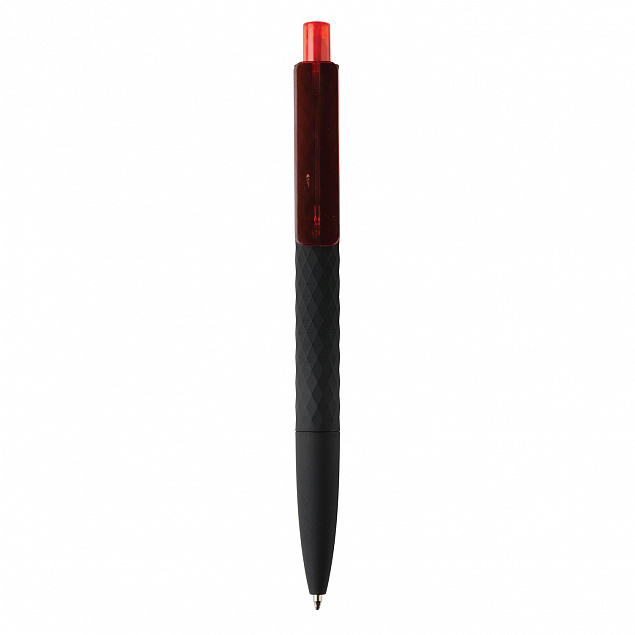 Черная ручка X3 Smooth Touch, красный с логотипом в Астрахани заказать по выгодной цене в кибермаркете AvroraStore
