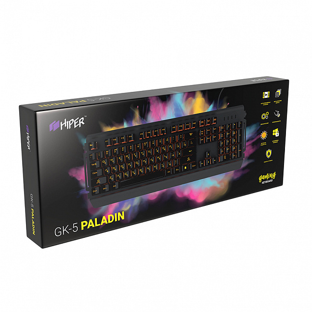 Клавиатура игровая HIPER PALADIN  GK-5, черный с логотипом в Астрахани заказать по выгодной цене в кибермаркете AvroraStore