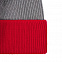 Шапка Snappy, светло-серая с красным с логотипом в Астрахани заказать по выгодной цене в кибермаркете AvroraStore