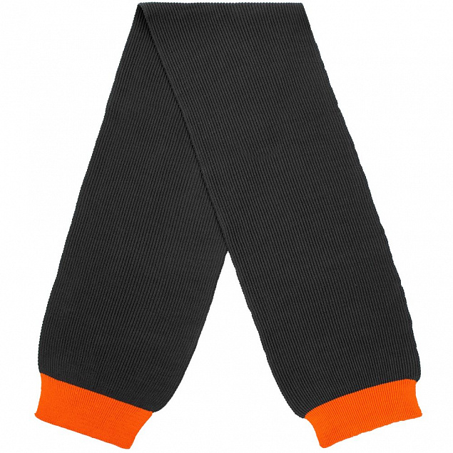 Шарф Snappy, темно-серый с оранжевым с логотипом в Астрахани заказать по выгодной цене в кибермаркете AvroraStore