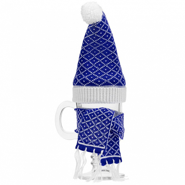 Вязаная шапочка Dress Cup, синяя с логотипом в Астрахани заказать по выгодной цене в кибермаркете AvroraStore