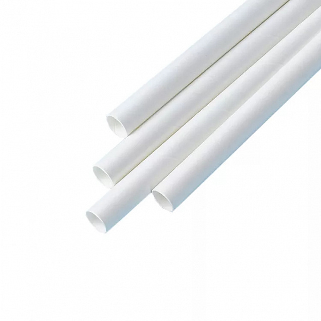Белая бумажная трубочка , размер 197*6 мм, белая (100 шт в бумажной упаковке) с логотипом в Астрахани заказать по выгодной цене в кибермаркете AvroraStore