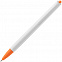 Ручка шариковая Tick, белая с оранжевым с логотипом в Астрахани заказать по выгодной цене в кибермаркете AvroraStore