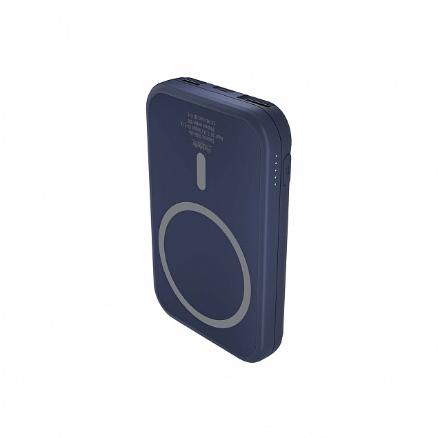 Внешний аккумулятор, Ultima Wireless Magnetic, 5000 mah, синий с логотипом в Астрахани заказать по выгодной цене в кибермаркете AvroraStore
