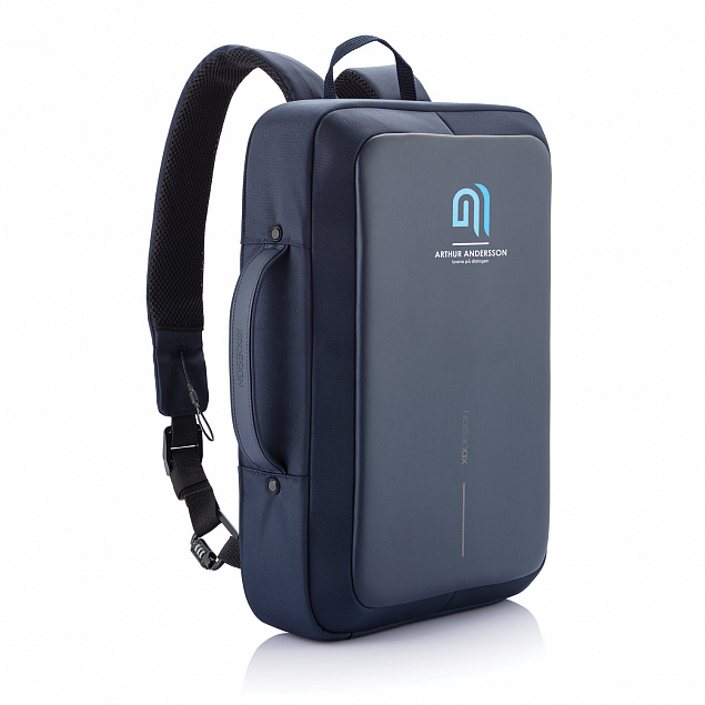 Сумка-рюкзак Bobby Bizz с защитой от карманников, синий с логотипом в Астрахани заказать по выгодной цене в кибермаркете AvroraStore