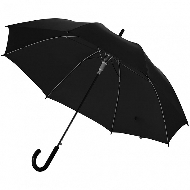 Зонт-трость Promo, черный с логотипом в Астрахани заказать по выгодной цене в кибермаркете AvroraStore