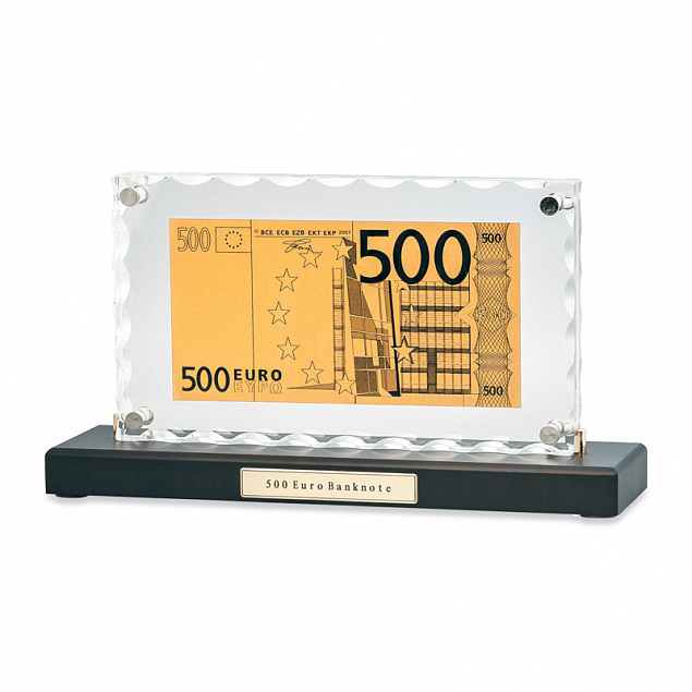 "Банкнота 500 Euro"в стекле с логотипом в Астрахани заказать по выгодной цене в кибермаркете AvroraStore