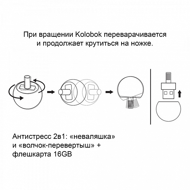 Флеш-карта "Kolobok" 16 Гб с логотипом в Астрахани заказать по выгодной цене в кибермаркете AvroraStore