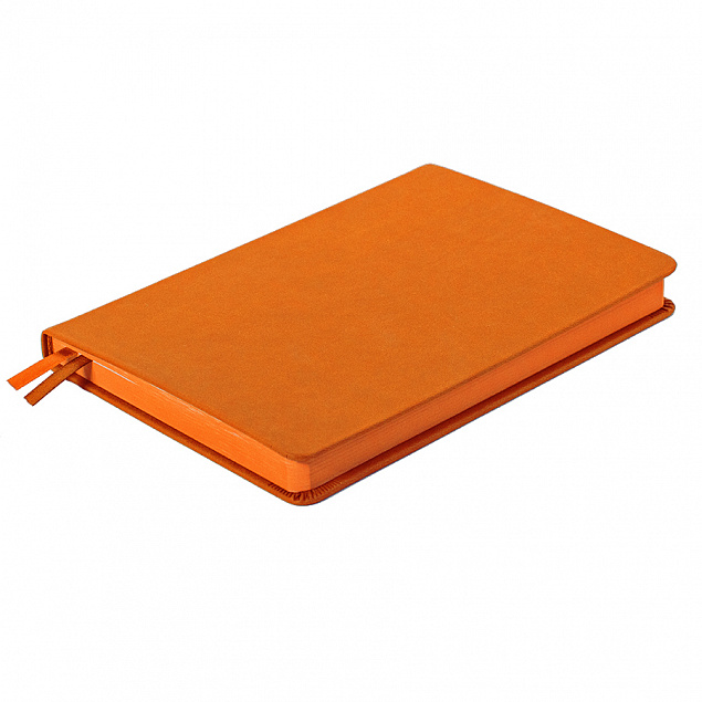 Ежедневник недатированный Softie, А5, оранжевый, блок в клетку, оранжевый обрез с логотипом в Астрахани заказать по выгодной цене в кибермаркете AvroraStore