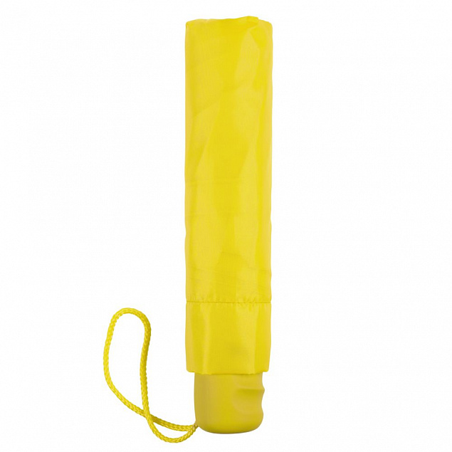 Зонт складной Basic, желтый с логотипом в Астрахани заказать по выгодной цене в кибермаркете AvroraStore