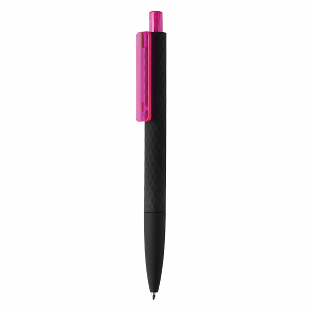 Черная ручка X3 Smooth Touch, розовый с логотипом в Астрахани заказать по выгодной цене в кибермаркете AvroraStore