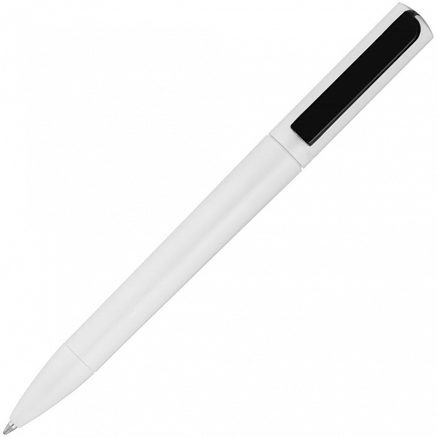 Ручка шариковая Split Neon, белая с черным с логотипом в Астрахани заказать по выгодной цене в кибермаркете AvroraStore