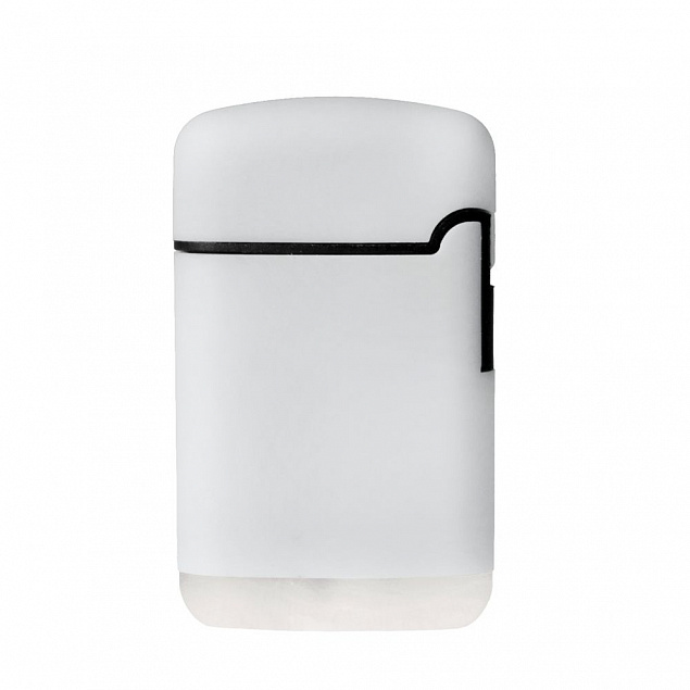 Зажигалка Zenga, турбо, многоразовая, белая с логотипом в Астрахани заказать по выгодной цене в кибермаркете AvroraStore