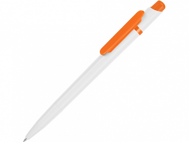 Ручка шариковая Этюд, белый/оранжевый с логотипом в Астрахани заказать по выгодной цене в кибермаркете AvroraStore