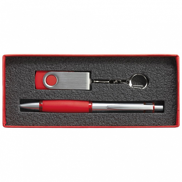 Набор Notes: ручка и флешка 8 Гб, красный с логотипом в Астрахани заказать по выгодной цене в кибермаркете AvroraStore