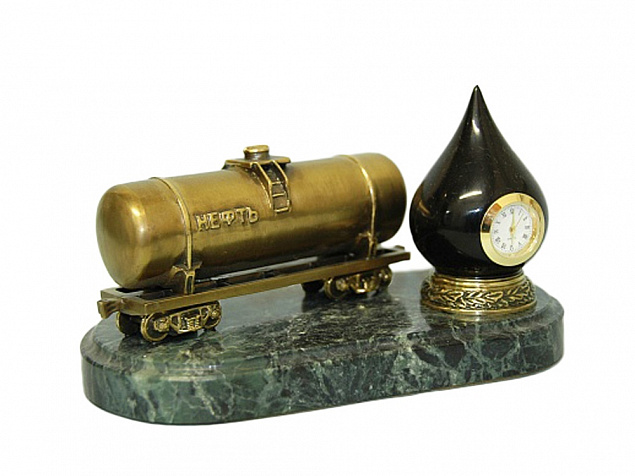 Настольные часы «Черное золото» с логотипом в Астрахани заказать по выгодной цене в кибермаркете AvroraStore