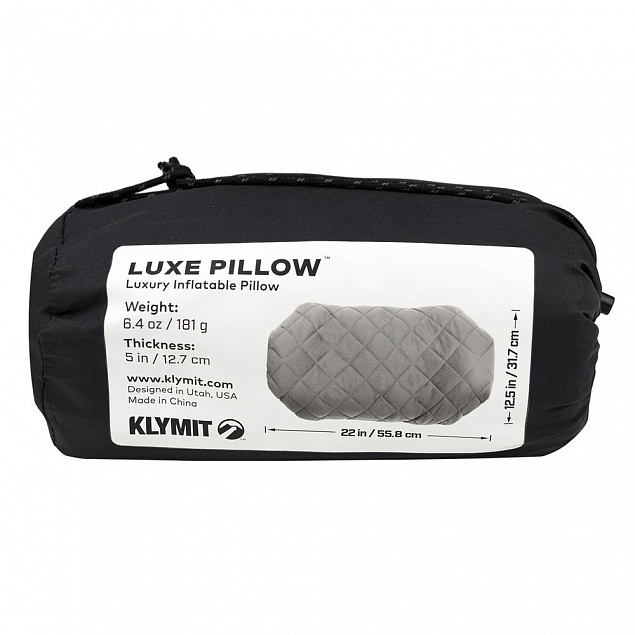 Надувная подушка Pillow Luxe, серая с логотипом в Астрахани заказать по выгодной цене в кибермаркете AvroraStore