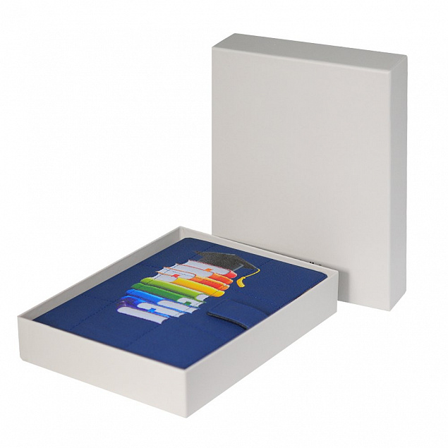 Ежедневник-портфолио Royal, синий, эко-кожа, недатированный кремовый блок, подарочная коробка с логотипом в Астрахани заказать по выгодной цене в кибермаркете AvroraStore