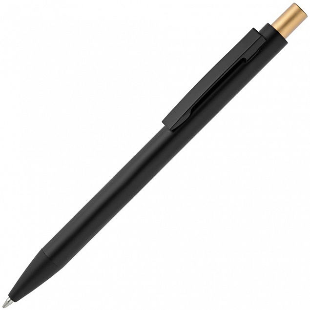 Ручка шариковая Chromatic, черная с золотистым с логотипом в Астрахани заказать по выгодной цене в кибермаркете AvroraStore