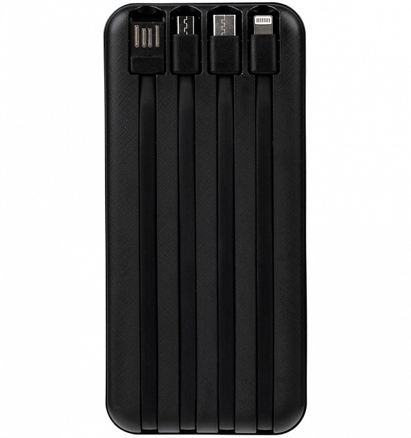 Внешний аккумулятор Omni Qi 10000 мАч, черный с логотипом в Астрахани заказать по выгодной цене в кибермаркете AvroraStore