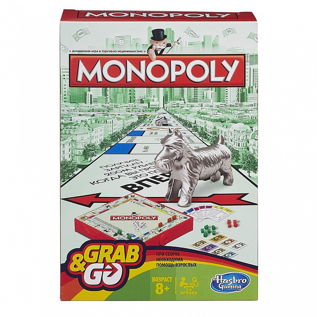 Игра настольная «Монополия», дорожная версия с логотипом в Астрахани заказать по выгодной цене в кибермаркете AvroraStore