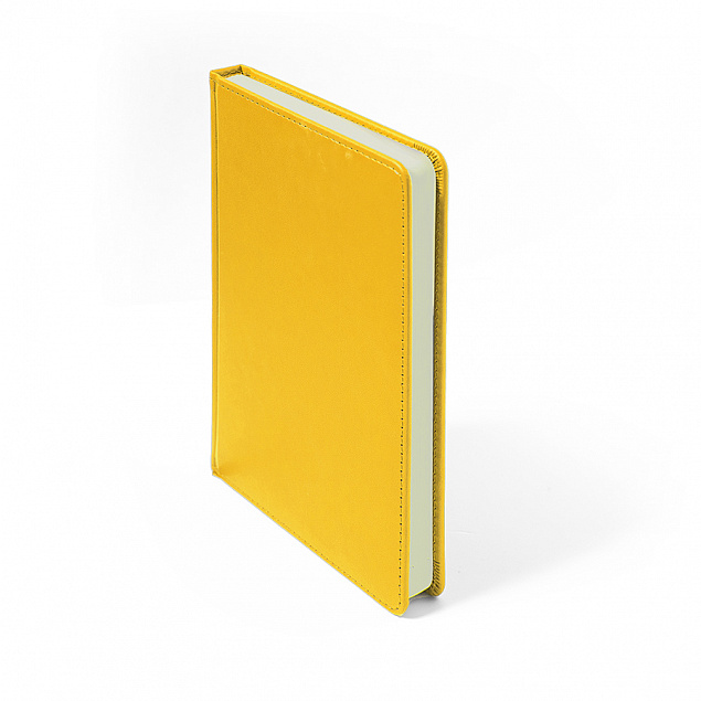 Ежедневник недатированный Campbell, А5, желтый, белый блок с логотипом в Астрахани заказать по выгодной цене в кибермаркете AvroraStore