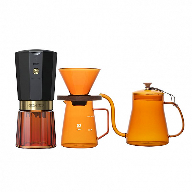 Кофейный набор Amber Coffee Maker Set, оранжевый с черным с логотипом в Астрахани заказать по выгодной цене в кибермаркете AvroraStore