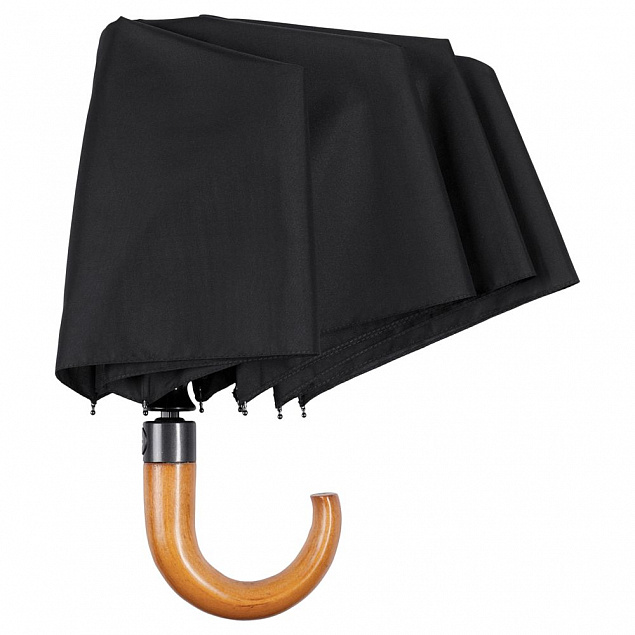 Складной зонт Unit Classic, черный с логотипом в Астрахани заказать по выгодной цене в кибермаркете AvroraStore