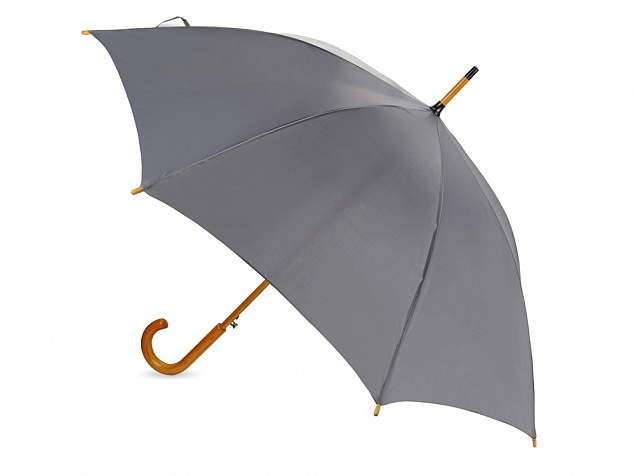 Зонт-трость Радуга, серый с логотипом в Астрахани заказать по выгодной цене в кибермаркете AvroraStore
