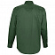 Рубашка мужская с длинным рукавом BEL AIR, темно-зеленая с логотипом в Астрахани заказать по выгодной цене в кибермаркете AvroraStore