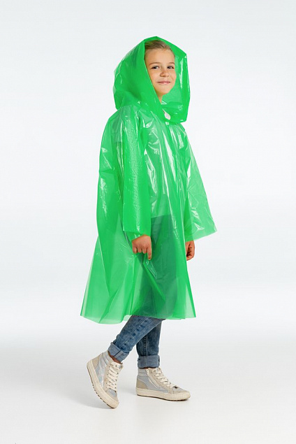 Дождевик-плащ детский BrightWay Kids, зеленый с логотипом в Астрахани заказать по выгодной цене в кибермаркете AvroraStore