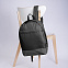 Рюкзак "URBAN",  черный/серый, 39х27х10 cм, полиэстер 600D с логотипом в Астрахани заказать по выгодной цене в кибермаркете AvroraStore