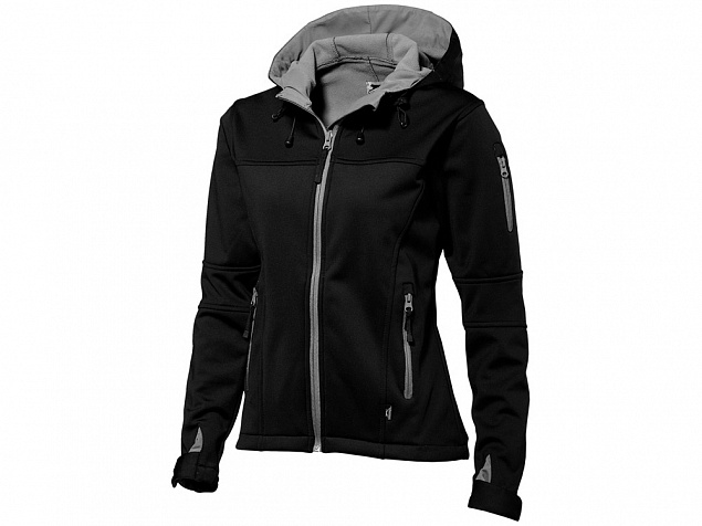 Куртка софтшел Match женская, черный/серый с логотипом в Астрахани заказать по выгодной цене в кибермаркете AvroraStore